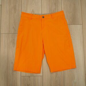 Puma Men's Orange Flat Front Shorts 28-inch waist with pockets